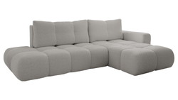 Grå hörnsoffa med sovfunktion höger SOLETTO