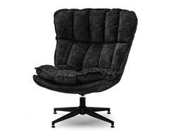 Svart fåtölj svarta ben JASPER