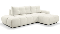 Beige hörnsoffa med sovfunktion höger SOLETTO