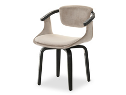 Velourstol beige svarta ben MARC