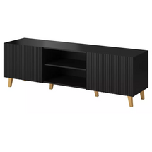 TV bänk svart med gulde ben 150 cm PAFOS