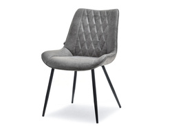 Stoppad stol grå/svart ben ADEL