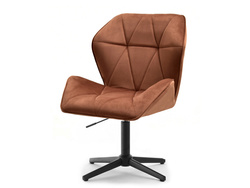 Velour fåtölj koppar svart ben VELO-STATIC