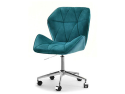 Fåtölj i turkos velour kromade ben VELO-MOVE