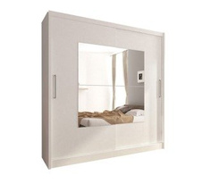 Garderob med spegel Wiki IX vit 200 cm