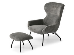 Corduroy fåtölj grafit/svarta ben CONOR