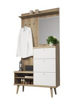 Hallmöbel med förvaring och spegel 110 cm PRIMO