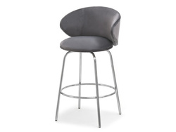 Hocker i grafitvelour ben i krom JESSIE