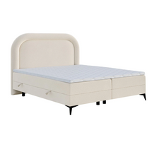 Beige velour kontinentalsäng 140x200 MELANY