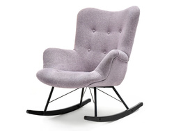 Pudermelerad fåtölj med svarta ben LAUREN