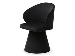 Stoppad svart matstol, ben i velour SOLEA