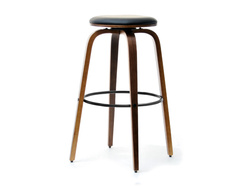 Valnöt hocker valnöt sits förkromade ben Valnöt HOCKER