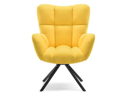Gul fåtölj svarta ben KIRA