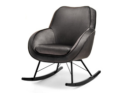 Velourfåtölj svart svart ben COCO