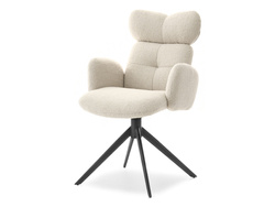 Boucle Stol Cream Svart Ben MADELINE