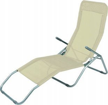 Fällbar solstol beige 160 x 58 x 97 cm