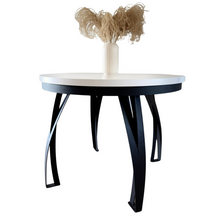 Fällbart matbord 100 cm, runt, svart/vit BUENO