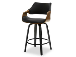 Valnöt hocker svart ben svart/valnöt RENZO