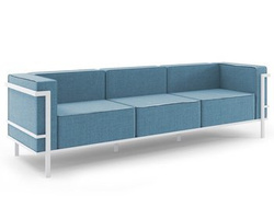 Modern 3 sits trädgårdssoffa blå IBIZA