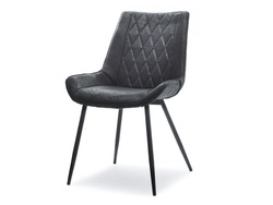 Stoppad stol svart/svarta ben ADEL