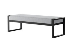 Trädgårdsbänk grå/ svart 128 cm MONAKO