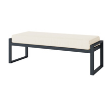 Trädgårdsbänk beige/ svart 128 cm MONAKO