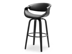 Hocker svart ekologiskt läder svart ben BENT