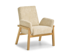 Fåtölj beige ek ben LAO