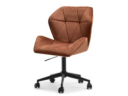 Fåtölj i kopparvelour med svarta ben VELO-MOVE