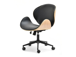 Kontorsfåtölj svart ben svart/bok BOOM