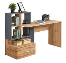 Antracit skrivbord med låda GROSSO