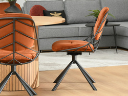 Velourstol koppar svarta ben BOSTON