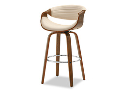 Hocker creme valnöt ben BENT