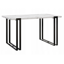 Matbord med insatsplatta 160-260x90 cm svart/marmor bianco HORTEN