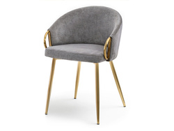 CLARA designstol grå guld ben