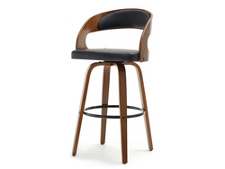 Hocker i valnöt svarta ben sits i valnöt ROTTO