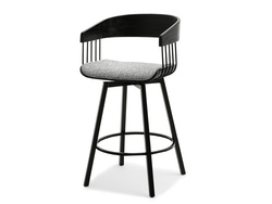 Bar hocker svarta ben svart/grå PAULO