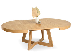 Runt fällbart bord i trä 130-230 cm, ek VELORO