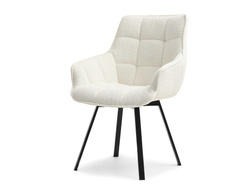 Bouclestol creme svarta ben ARUBA