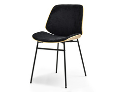 Modern stol svart ben svart/naturlig ek JORDI