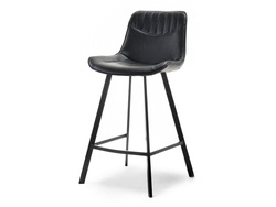 Hocker svart ekologiskt läder svart ben AZRA