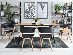 Stol i valnöt/svarta ben ELINA