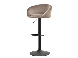 Velour beige/svarta ben Velour hocker