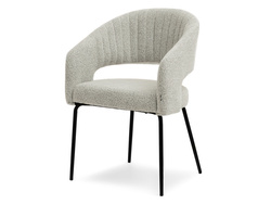 Bouclestol beige svarta ben KALI