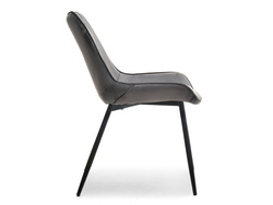 Velourstol grå svarta ben ADEL