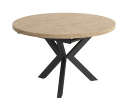 Runt utdragbart matbord sonoma / svart AGNES