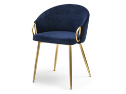 CLARA stol marinblå guld ben