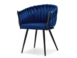 Velourstol marinblå svart ben ROSA
