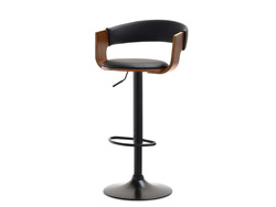 Valnöt hocker svarta ben svart/valnöt sits ROTTO