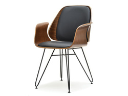 Stol i svart valnöt, svarta ben SILA